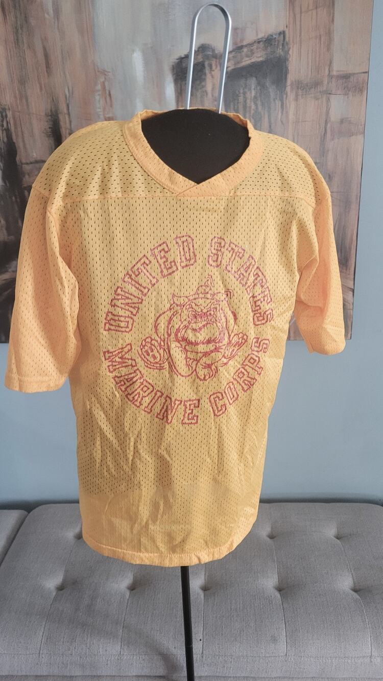 Vintage Soffe USMC United States Marine Corps Bulldog Mesh Jersey Shirt USA M